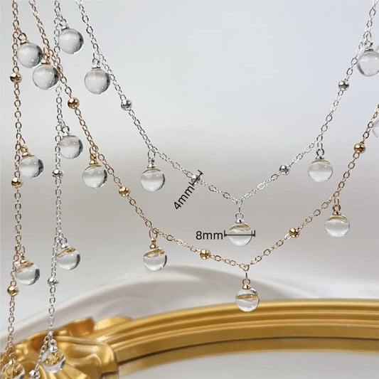 1Meter Transparent Round Glass Beads Chains Crystal Chain DIY Women Necklace Bracelet Fashion Jewelry Making Accessorie Suppl