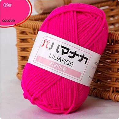 25G Milk Sweet Soft Baby Cotton Knitting Wool Thick Fiber Yarn Velvet Hand Threads for Knitting Wool Crochet Yarn for DIY Swe