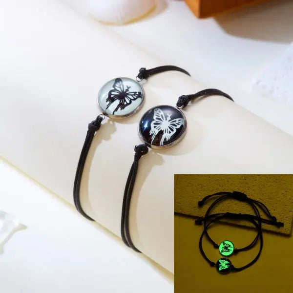 Romantic Luminous Sun Moon Couple Bracelets for Women Men Handmade Braided Rope Matching Bracelet Charms Lover Jewelry Gifts