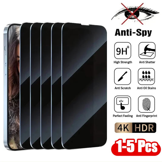 1-5Pcs Anti Spy Tempered Glass For iPhone 16 14 13 11 15Pro Max Mini 7 8 Plus Privacy Screen Protector for iPhone 15 X XR XS 