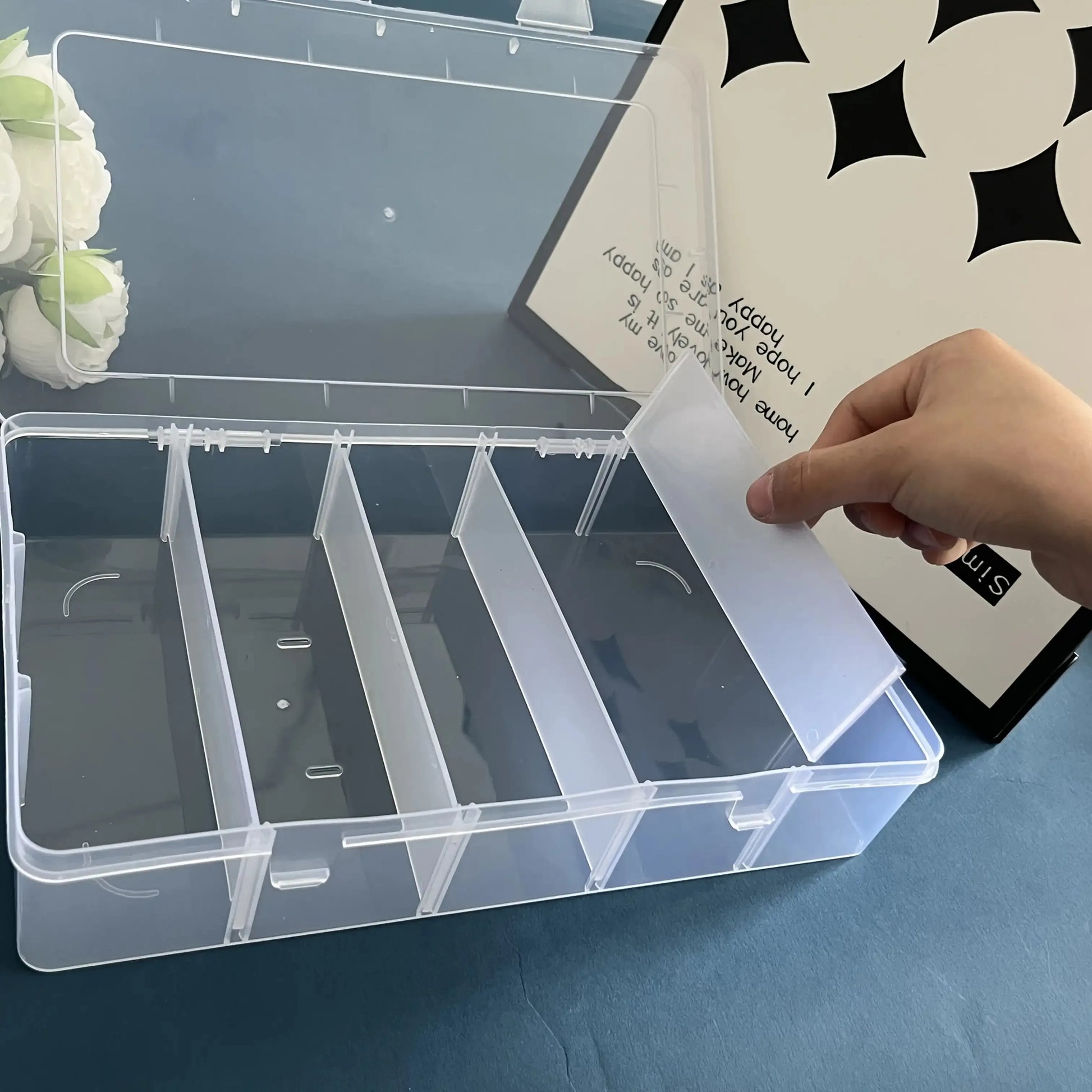 Hardware Tool Storage Box, 5-Compartment Transparent Tool Organizer Box, Screw and Accessory Sorting Box, Household Screw and