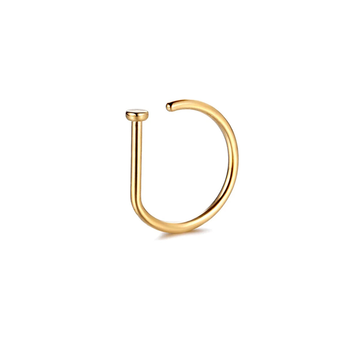 Fake Nose Ring Hoop Lip Labret Ring for Women Non Pierce Hoop Nose Ring Septum Hoop Ring Tragus Rook Ring Non Piercing Jewelr