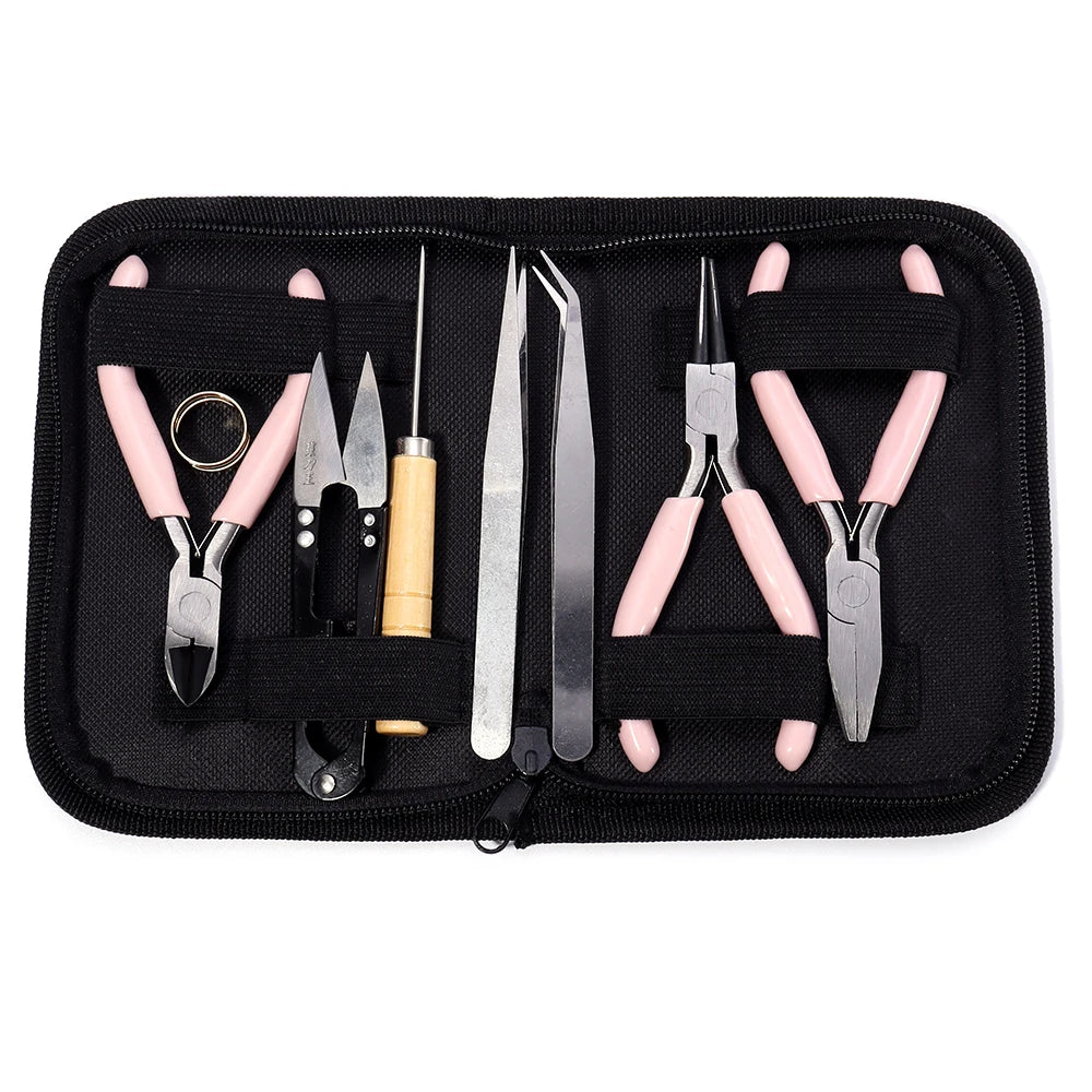 1 Pack Jewelry Making Supplies Kits with Jewelry Pliers Jump Ring Opener Awl Thread Scissors Helping Hands for Jewelry Repair