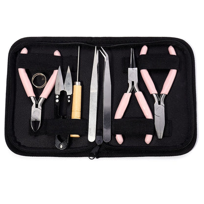 1 Pack Jewelry Making Supplies Kits with Jewelry Pliers Jump Ring Opener Awl Thread Scissors Helping Hands for Jewelry Repair