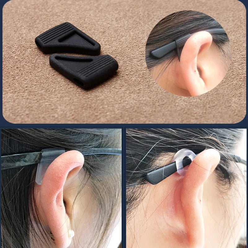 Ear Grip Hooks Anti-slip Holder Glasses Sunglasses Silicone Ear Hook Set For Eyeglasses Eyewear Accessories
