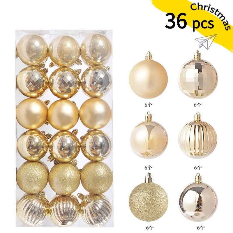 24pcs 3cm Christmas Balls Christmas Tree Ornaments Ball Xmas Hanging Tree Pendants Home Party Christmas Tree Decor New Year G