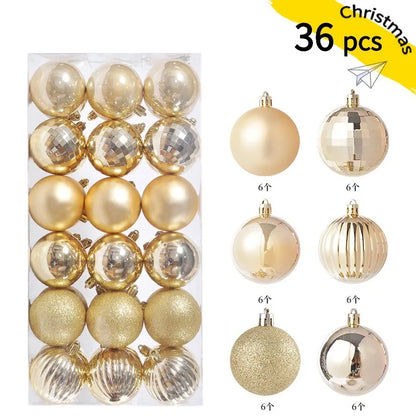 24pcs 3cm Christmas Balls Christmas Tree Ornaments Ball Xmas Hanging Tree Pendants Home Party Christmas Tree Decor New Year G