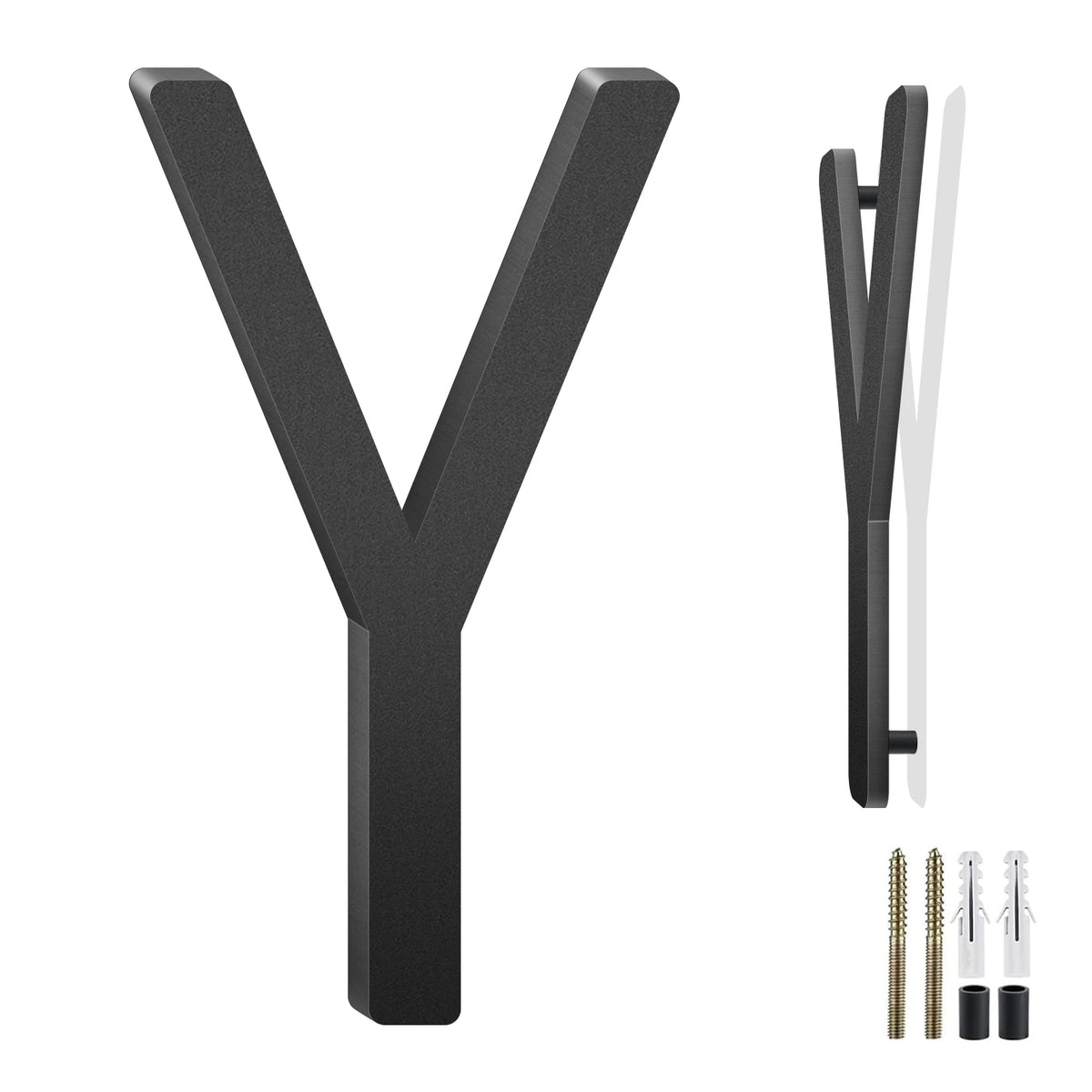 3-10 Inch Floating Aluminum House Address Numbers Letters, Modern Metal House Numbers for Outside, Black Metal Door Address L