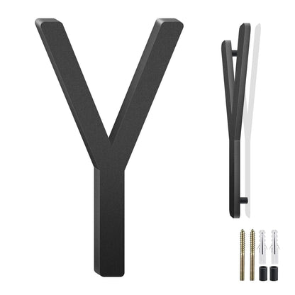 3-10 Inch Floating Aluminum House Address Numbers Letters, Modern Metal House Numbers for Outside, Black Metal Door Address L