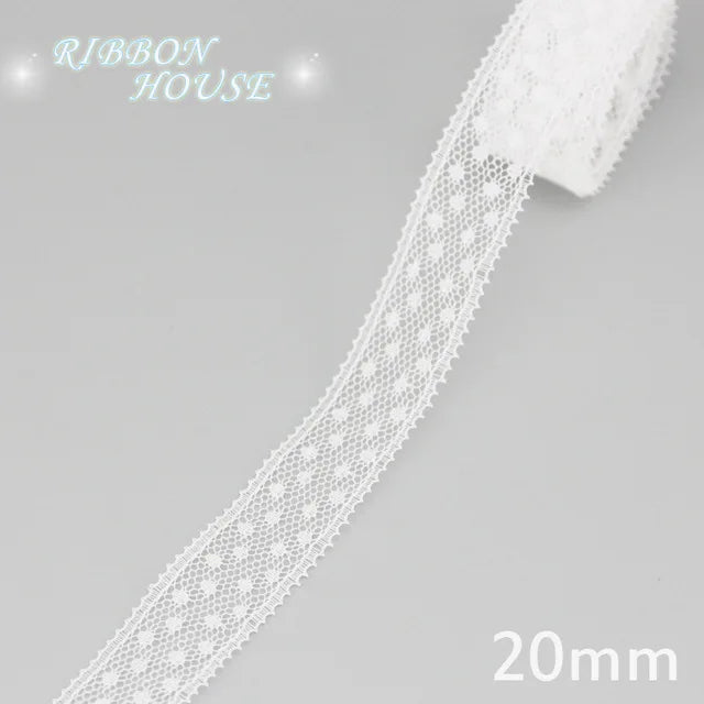 (5 yards/roll) white Lace fabric Webbing Decoration Lovely gift packing polyester Material - 34