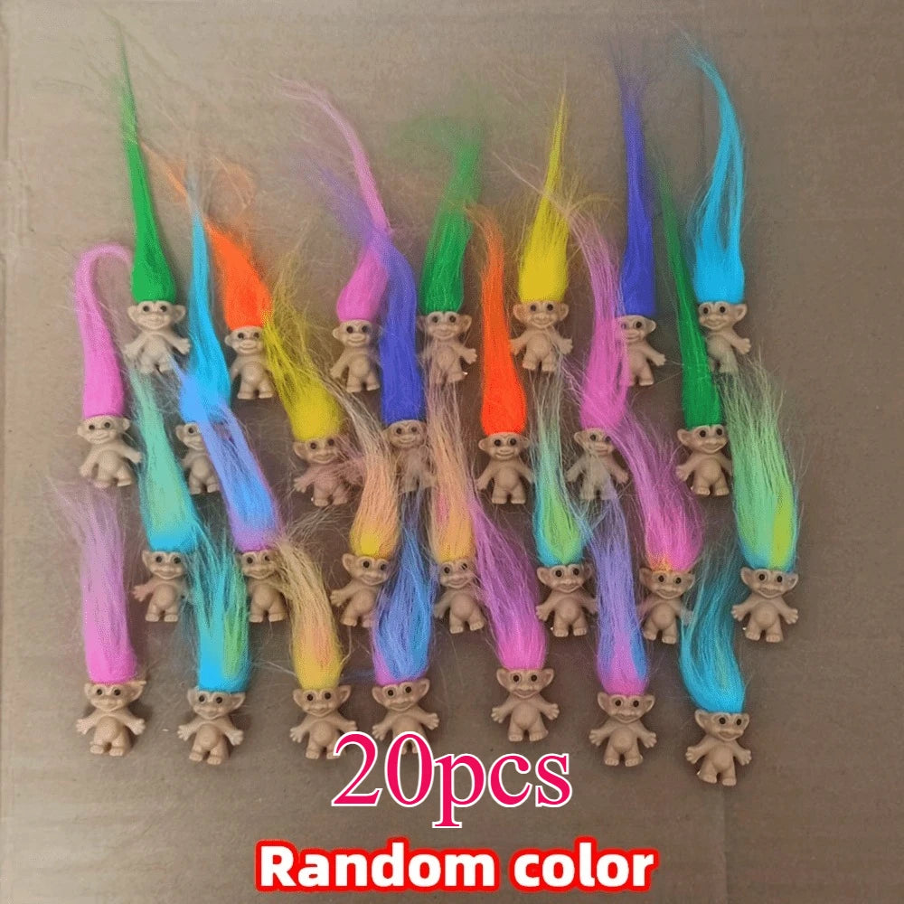 Troll Dolls, Vintage Trolls Lucky Doll Figures, Chromatic Adorable Cute Little Guys Collection, Party Favors,Christmas,Hallow