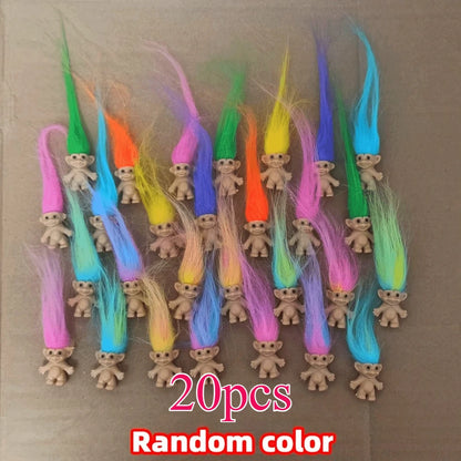 Troll Dolls, Vintage Trolls Lucky Doll Figures, Chromatic Adorable Cute Little Guys Collection, Party Favors,Christmas,Hallow