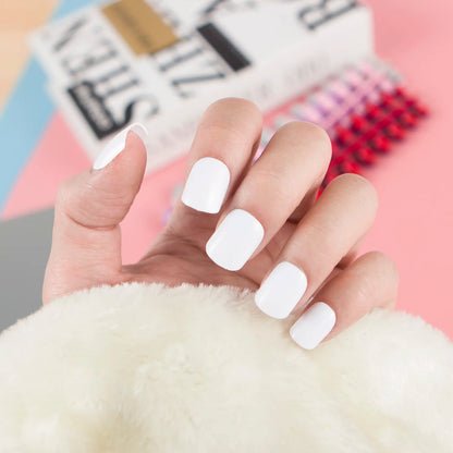 4 Sets/lot Mixed Colors False Nail Tips Short Full Cover Square Fake Nails Comfortable Multicolor Press On Nails Nail DIY