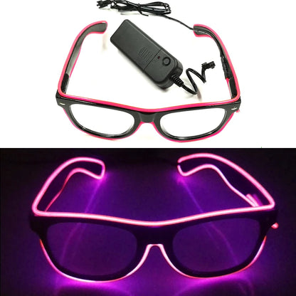 1PC Light Up LED Glasses Glow Sunglasses EL Wire Neon Glasses Glow in The Dark Party Supplies Neon Party Favors for Adults - 