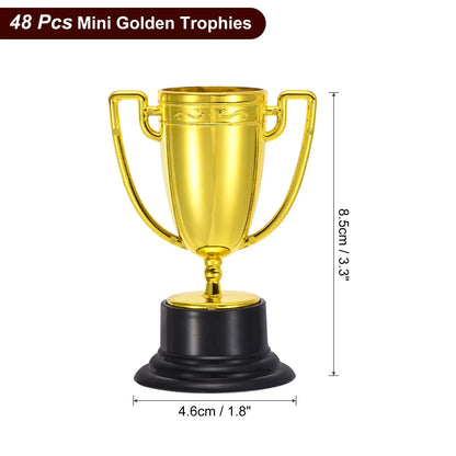 40/48/60/100pcs Mini Gold Trophies Award Plastic Small Trophy Cups Soccer Golden Cup First Place Winner Award Trophies Prize