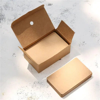 100pcs/box Kraft paper card color blank business card message thank you card writing card label bookmark learning card - Cowh