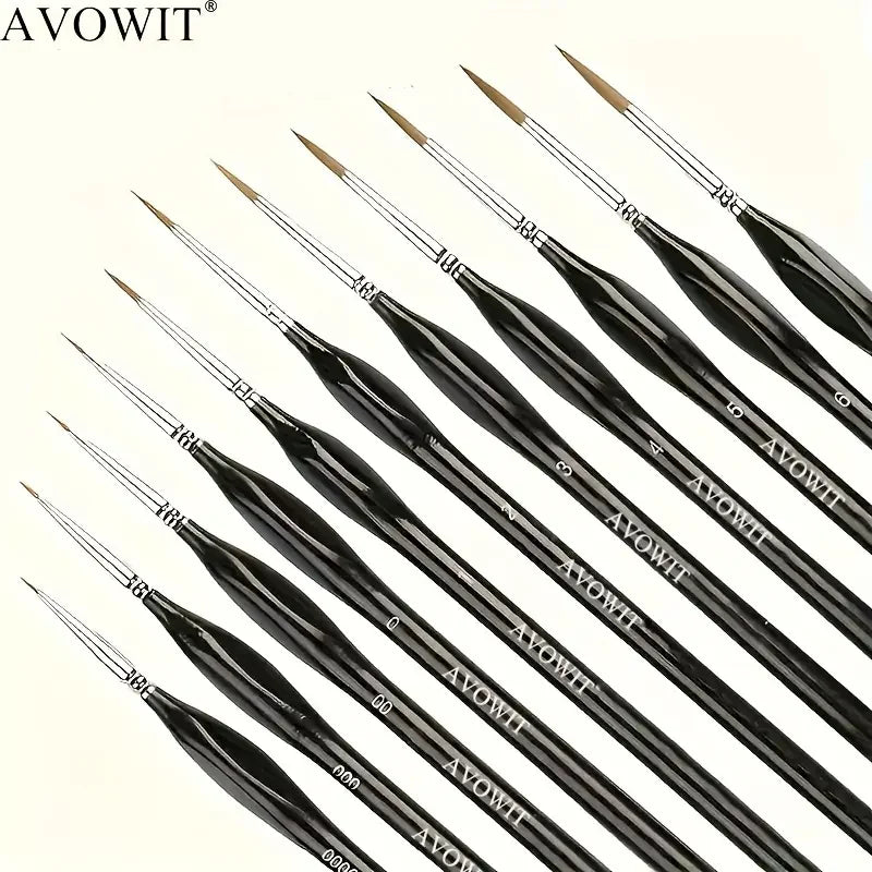 11pcs Detail Brush Set, Triangle Handle Micro Brush, Acrylic Painting Art Brush, Model Oil Painting, Digital Painting Set