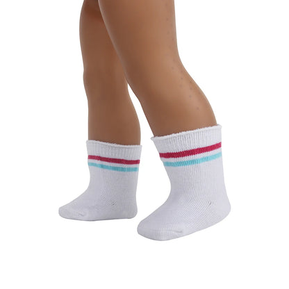 Doll Accessories Socks Heart Stripe Solid Color Knit Doll Socks For 43cm Baby New Born&18 inch American,OG Girl Doll Toy - BE