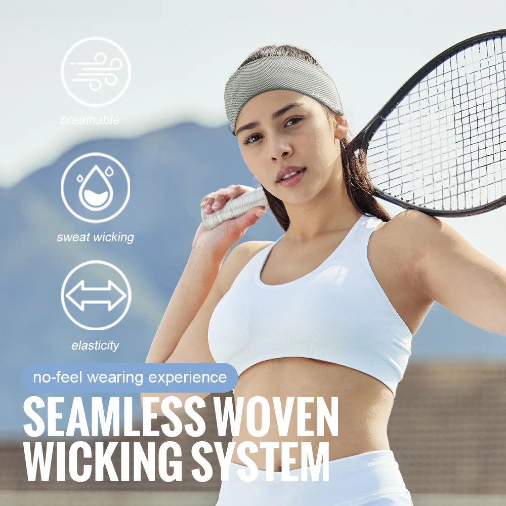 Summer Sport Headband Breathable Fitness Sweatband Non Slip Elastic Tennis Headband Sweat Wicking Lightweight Running Hairban