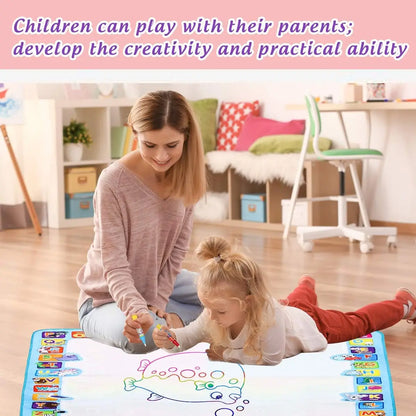 Magic Water Drawing Mat Reusable Doodle Painting Board with Pens Montessori Educational Toys for Kids Halloween Christmas Gif