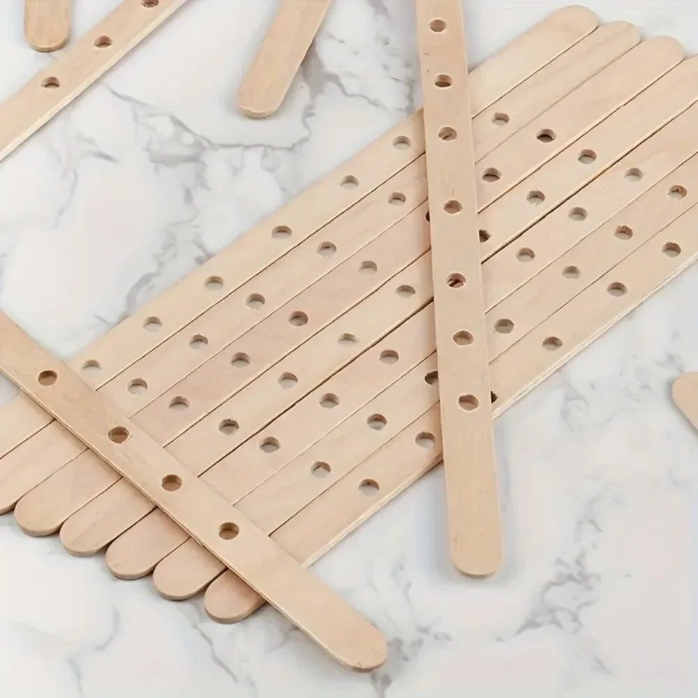 10/20/50pcs Wooden Candle Wick Holders Candles Mold Fixed Bracke Porous Wooden Holders Centering Device Bar for Candle Making