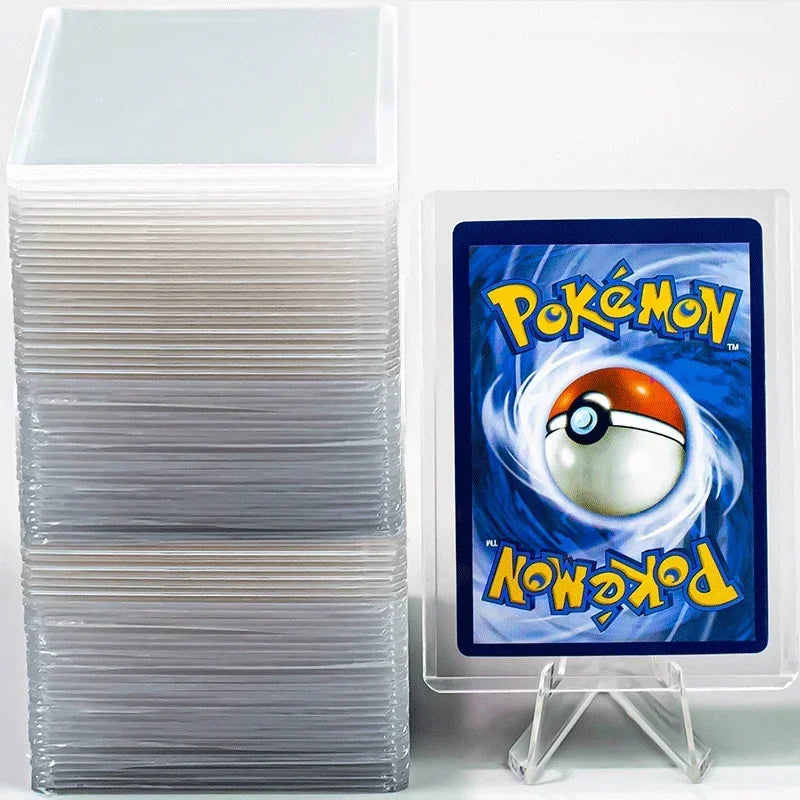 100/1pcs Card Sleeves Holder Game Cards 35PT PVC Hard Plastic Card Holder Toy Top Loaders for Protectors Trading Storage Gift