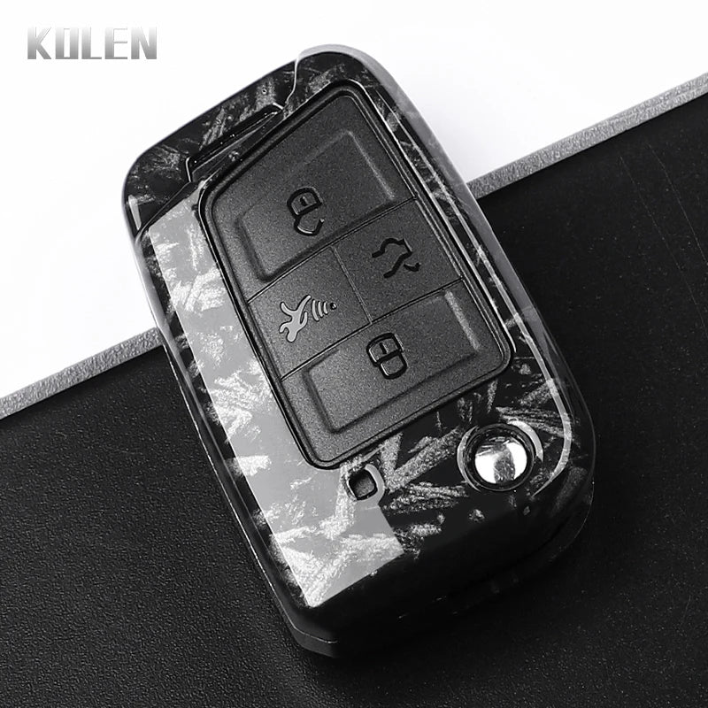 3 4 Buttons Carbon Fiber Car Key Case Cover For VW Volkswagen Golf 7 Tiguan MK2 For SEAT Ateca Leon FR 2 Ibiza For Skoda Octa