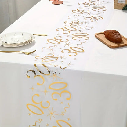 20th 30th 60th Birthday Table Runner Decor for 20 30 60 Birthday Table Party Supplies 3M Gold Table Runner Roll Birthday Deco
