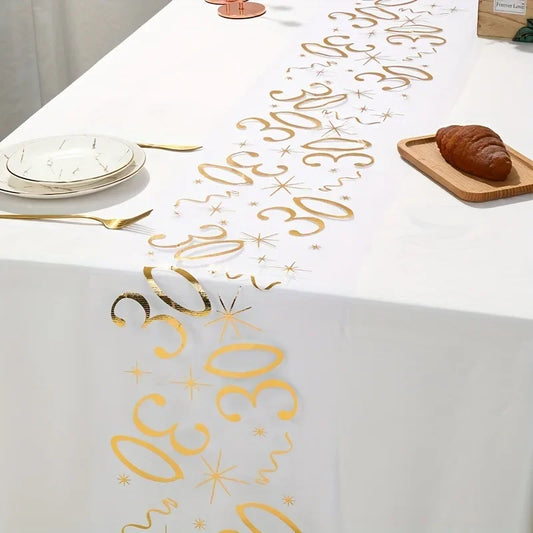 20th 30th 60th Birthday Table Runner Decor for 20 30 60 Birthday Table Party Supplies 3M Gold Table Runner Roll Birthday Deco