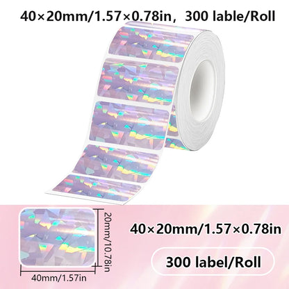 1Roll 40x20MM Compatible Phomemo M110 M220 M200 Self-Adhesive Color Laser Thermal Paper, E210 P50 Detong P1 HPRT T20 MAKER - 