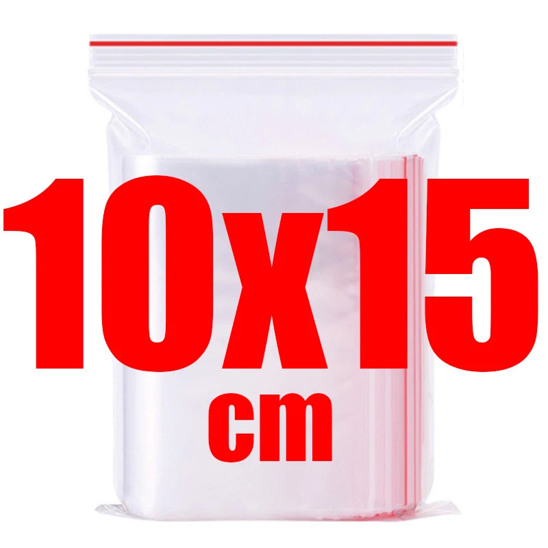 500/100pcs Self Sealed Bags Plastic Storage Bag for Jewelry Food Pills Transparent Zipper Storage Bag Package Pouches