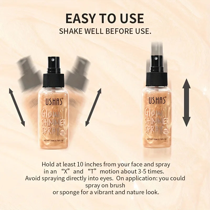 USHAS 4 Color Body Liquid Highlighter Facial Contour Brightening Makeup Long Lasting Sequin Illuminating Moisturizing Highlig