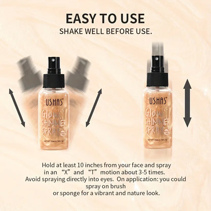 USHAS 4 Color Body Liquid Highlighter Facial Contour Brightening Makeup Long Lasting Sequin Illuminating Moisturizing Highlig
