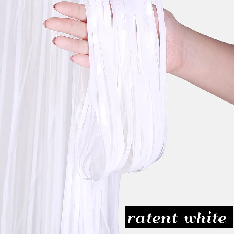 Top Matte Birthday Party Decoration Backdrop Foil Tassel Fringe Curtain Kids Adult Photo Booth Baby Shower Wedding Matte Drap