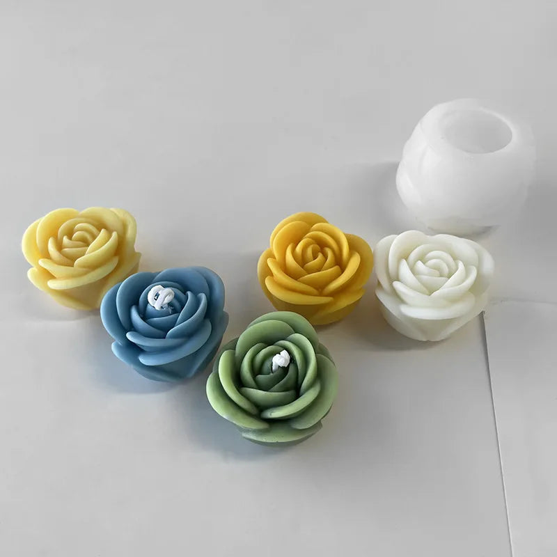 Valentine's Day Flower Silicone Candle Mold 3D Peony Flower Soap Gypsum Craft Mould DIY Chocolate Cake Baking Tool Wedding Gi