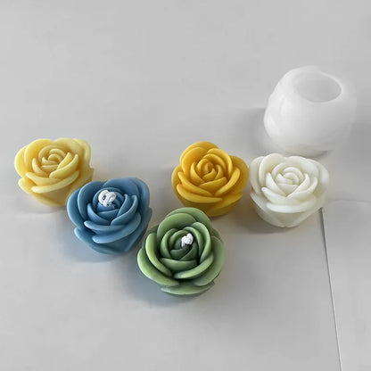 Valentine's Day Flower Silicone Candle Mold 3D Peony Flower Soap Gypsum Craft Mould DIY Chocolate Cake Baking Tool Wedding Gi