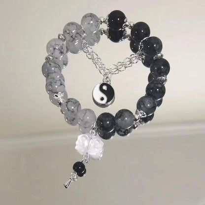 New Simple Beads Crystal Bracelet For Women Girls Korean ins Flower Fox Feather Tassel Bracelets Best Friend Jewelry Gifts 20