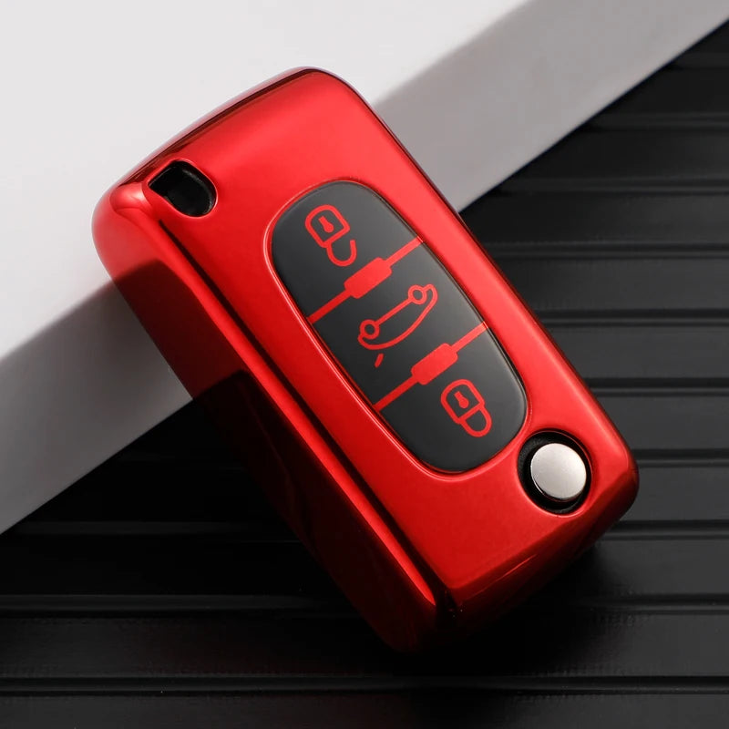 For Peugeot 107 207 307 308 407 607 206 4007 3008 5008 For Citroen C2 C3 C4 C5 C6 C8 2/3 Buttons TPU Car Remote Key Case Cove
