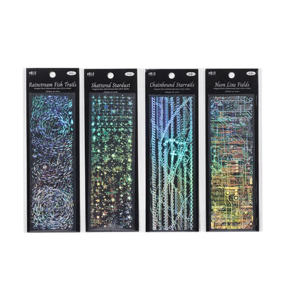 3sheets Element Collection Series Kawaii PET Laser Silver Stickers DIY Diary Phone Case Handmade Scrapbook Aesthetic Stickers
