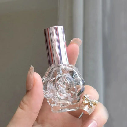 Perfume Bottle 10ML Glass Spray Mini Rose Shape Bottle Empty Cosmetic Alcohol Container Mist Atomizer Travel Simple Sprayer -