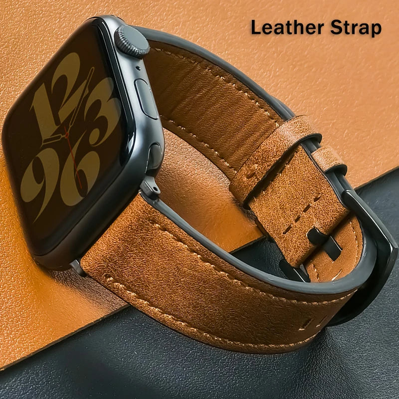 Leather Strap for Apple Strap Ultra 2 49mm 10 9 7 8 3 4 5 6 SE 44mm 40mm Strap 38 42mm Series Men's 45mm 41mm Band