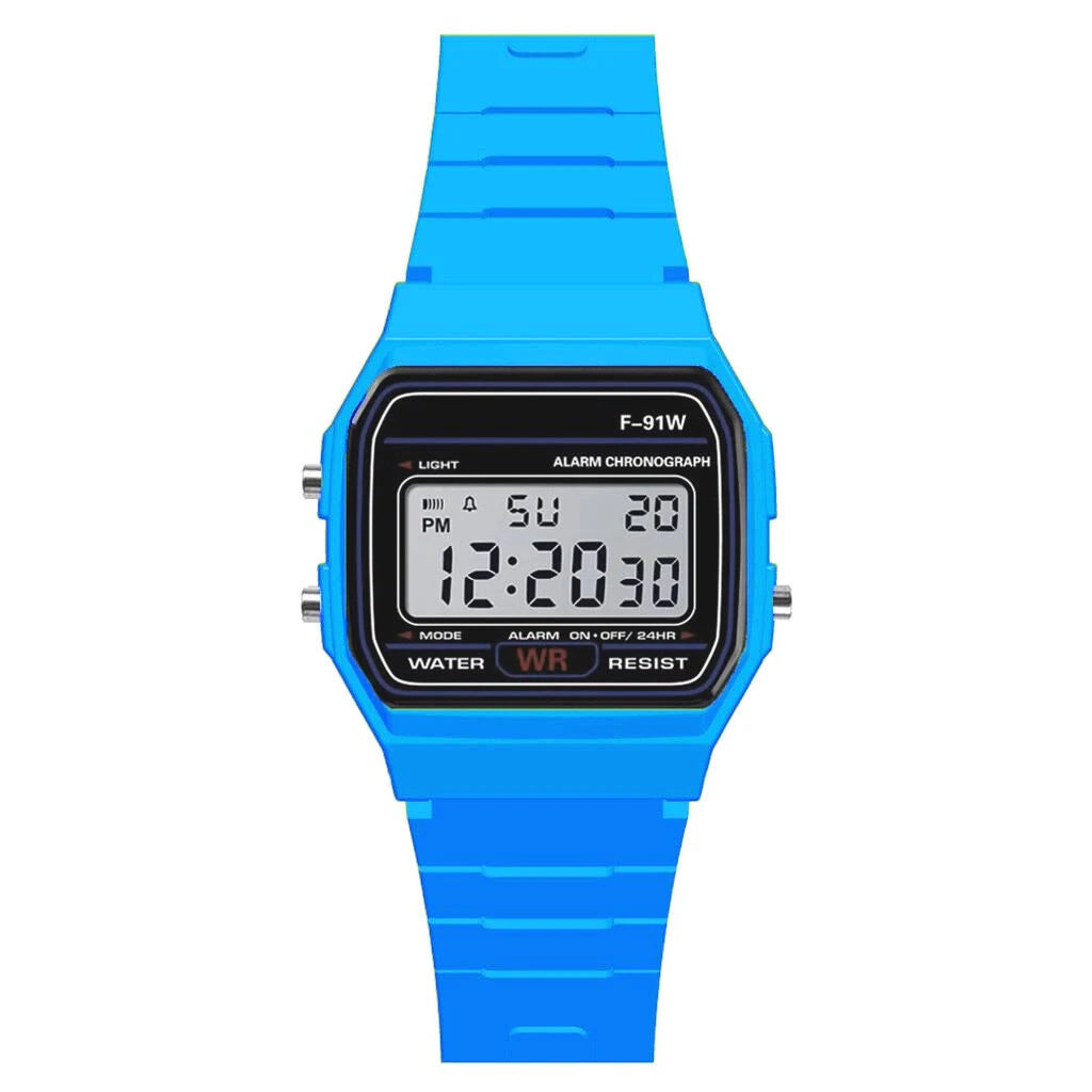 Luxury Men Analog Digital Military Armys Sport LED Waterproof Wrist Children Watch for Kids Bracelet Alarm Women Clock - Sky 