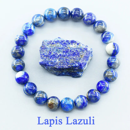 Real 5A Natural Lapis Lazuli Stone Beads Bracelet Homme Elastic Energy Healing Jewelry for Women Gift for Boyfriend