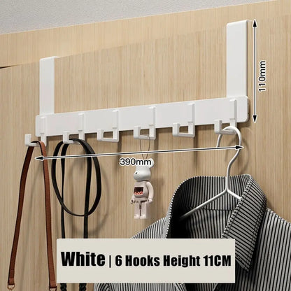 Storage Hooks Over The Door 6 Hooks Clothes Coat Hat Towel Hanger Home Organizer Rack Bathroom Kitchen Accessories Holder - w