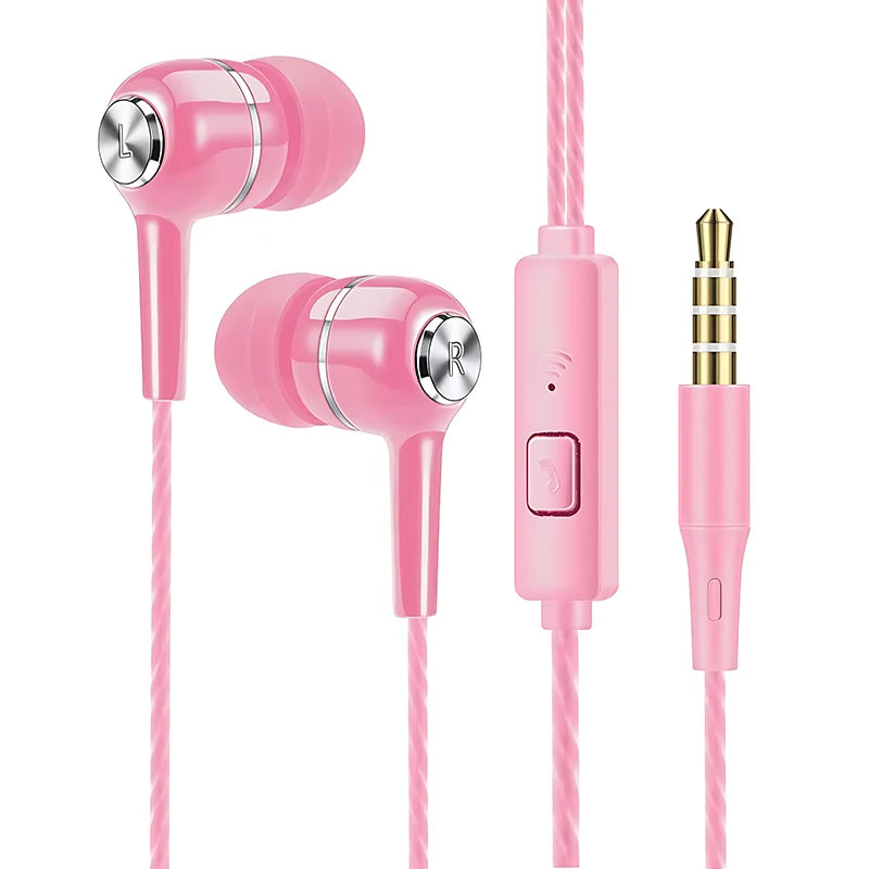 3.5mm Wired Earphone In Ear Headset HIFI Heavy Bass Earbuds Monitor Sports Headset Stereo Music Gaming Headphone With Microph