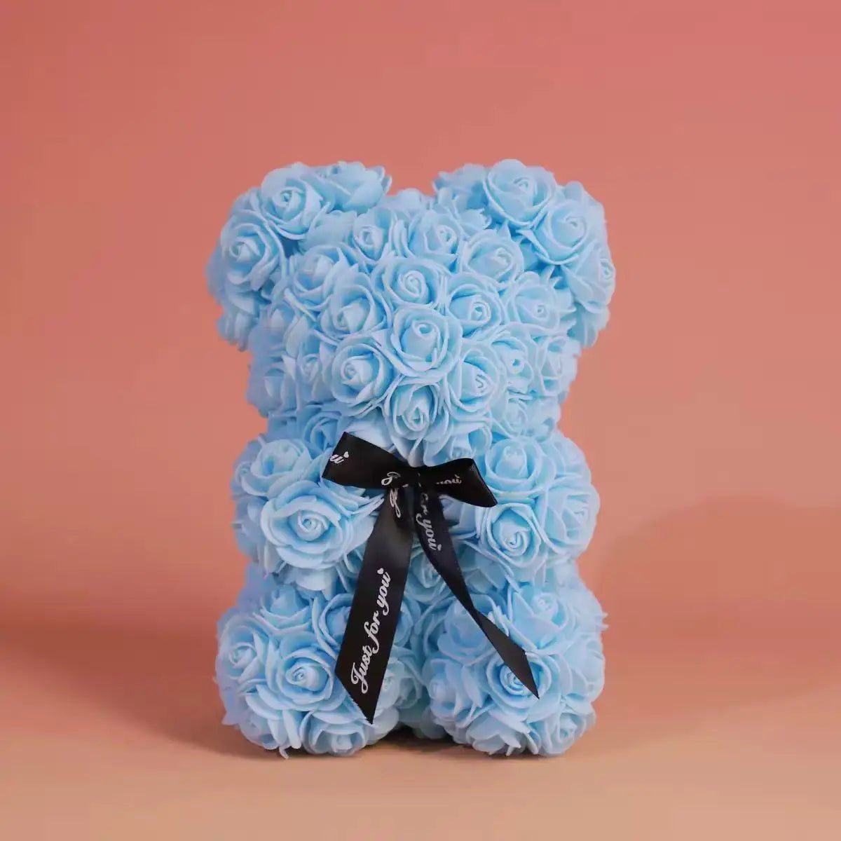 25cm Artificial Teddy Rose Flower Bear with Box Romantic Valentines Day Gift Girlfriend Women Anniversary Wedding Party Suppl