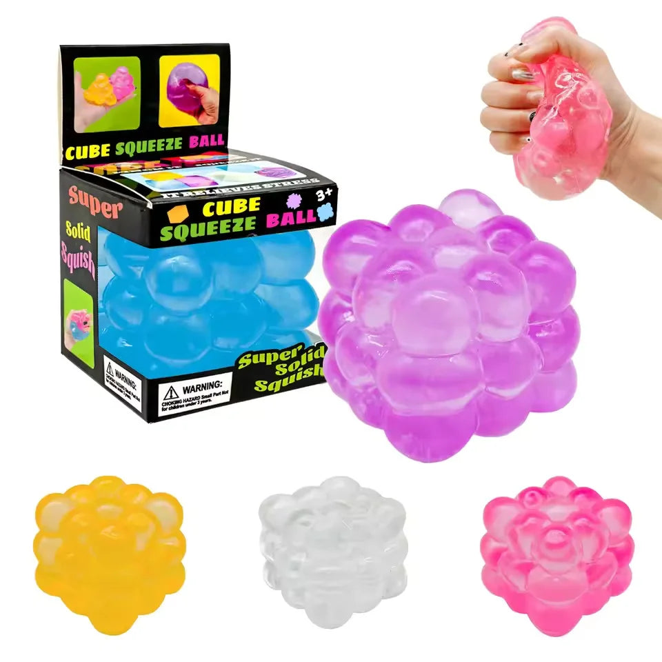 1Pc New three-dimensional candy kneading music adult Stress Relief Squeeze sensory Toys Decompression Simulation Cube Party G