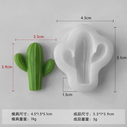 DIY Cactus Aromatherapy Candle Silicone Mold Simulation Cactus Dropper Resin Gypsum Ornament Mold DIY Glue Resin Succulent Mo
