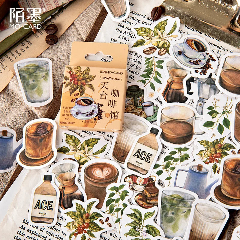 45 Pcs Vintage Plants Stamp Mini Paper Stickers for DIY Diary Scrapbooking Kawaii Stationery Seal Sticker Decoration - 08