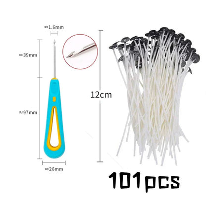 Multiple Sizes Waxed Cotton Thread Candle Wick 100pcs/set Smokeless Wick & Holder Candle Making Set Accessories Wicks Bracket